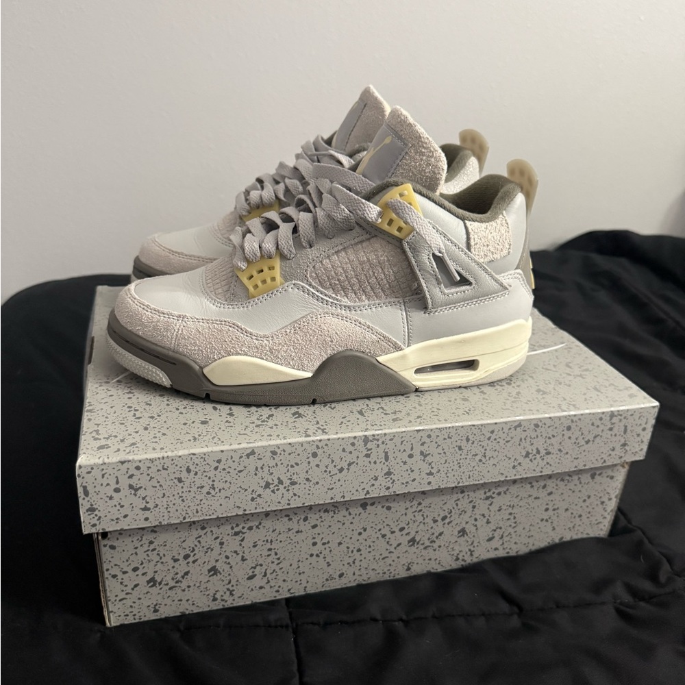 Jordan Air Retro 4 in Gray and Cream “ Craft”